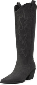 Cowgirl Boots Women Knee High Pointed Toe Block Heel (Style CK5F)