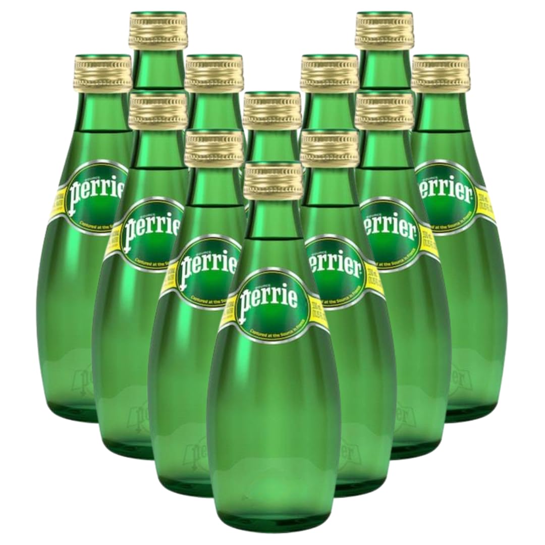 Perier Sparkling Natural Mineral Water in 330 Ml Glass Bottles