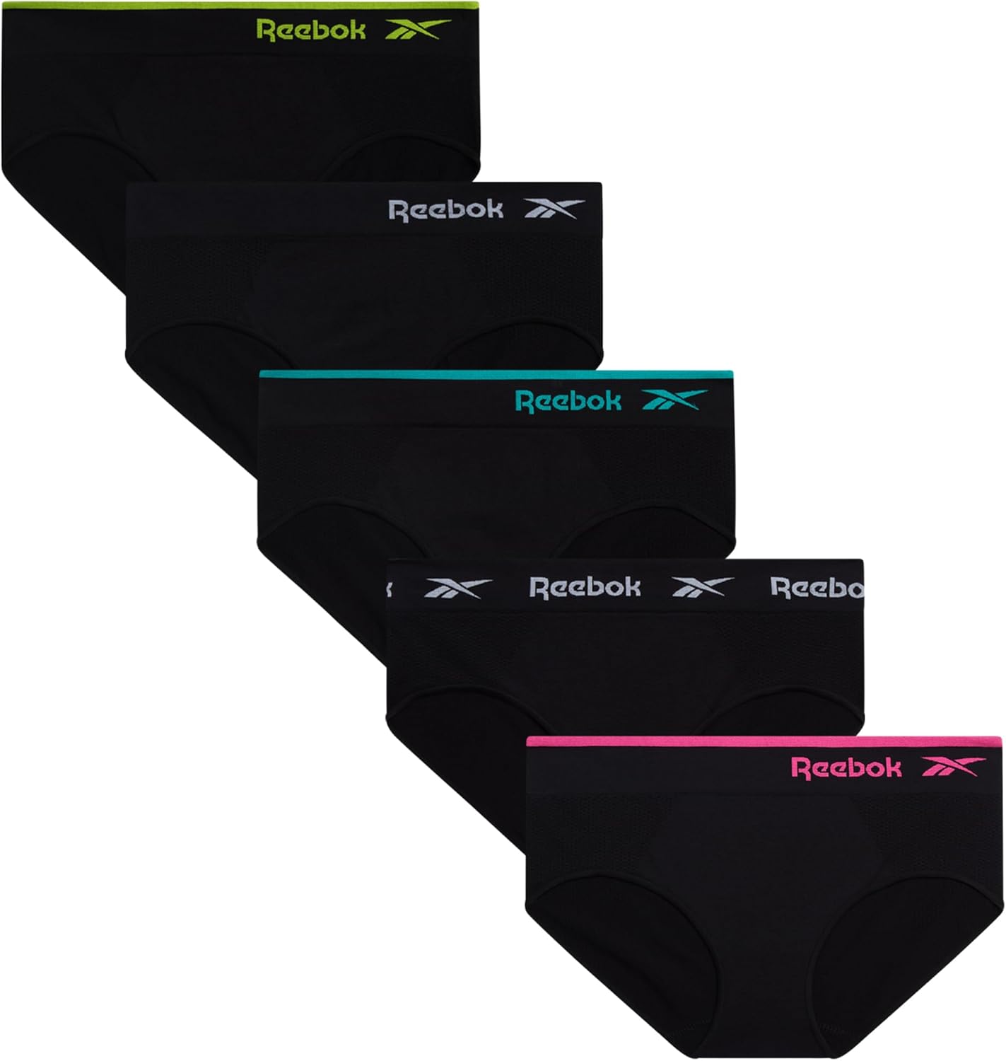 Reebok Hipster Panties for Women - 5 Pack Seamless Comfort