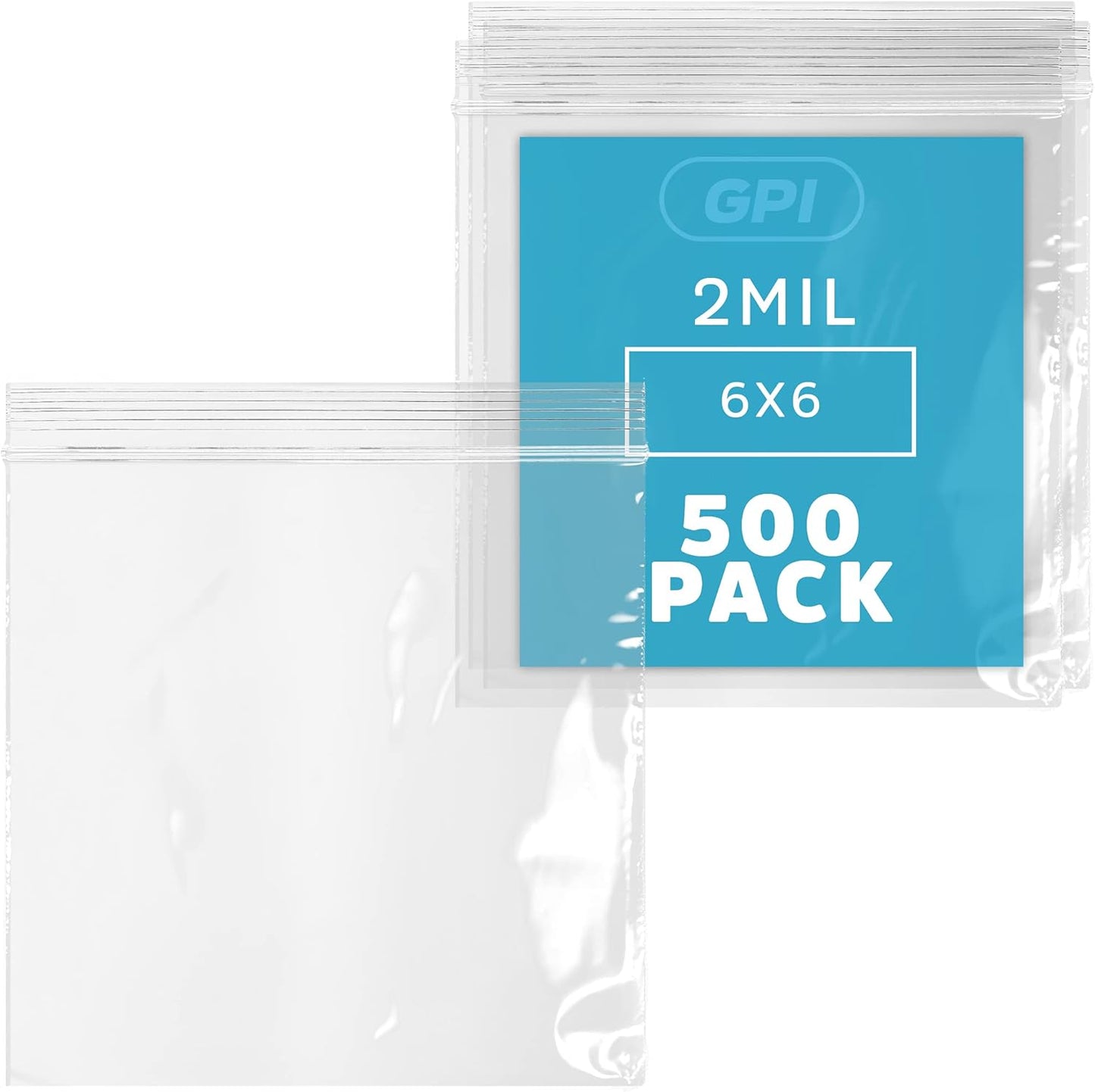 Clear Plastic Zip Sandwich Bags - Durable 6in x 6in Heavy Duty