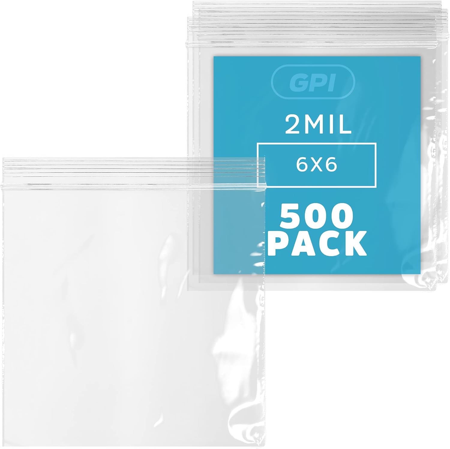 Clear Plastic Zip Sandwich Bags - Durable 6in x 6in Heavy Duty