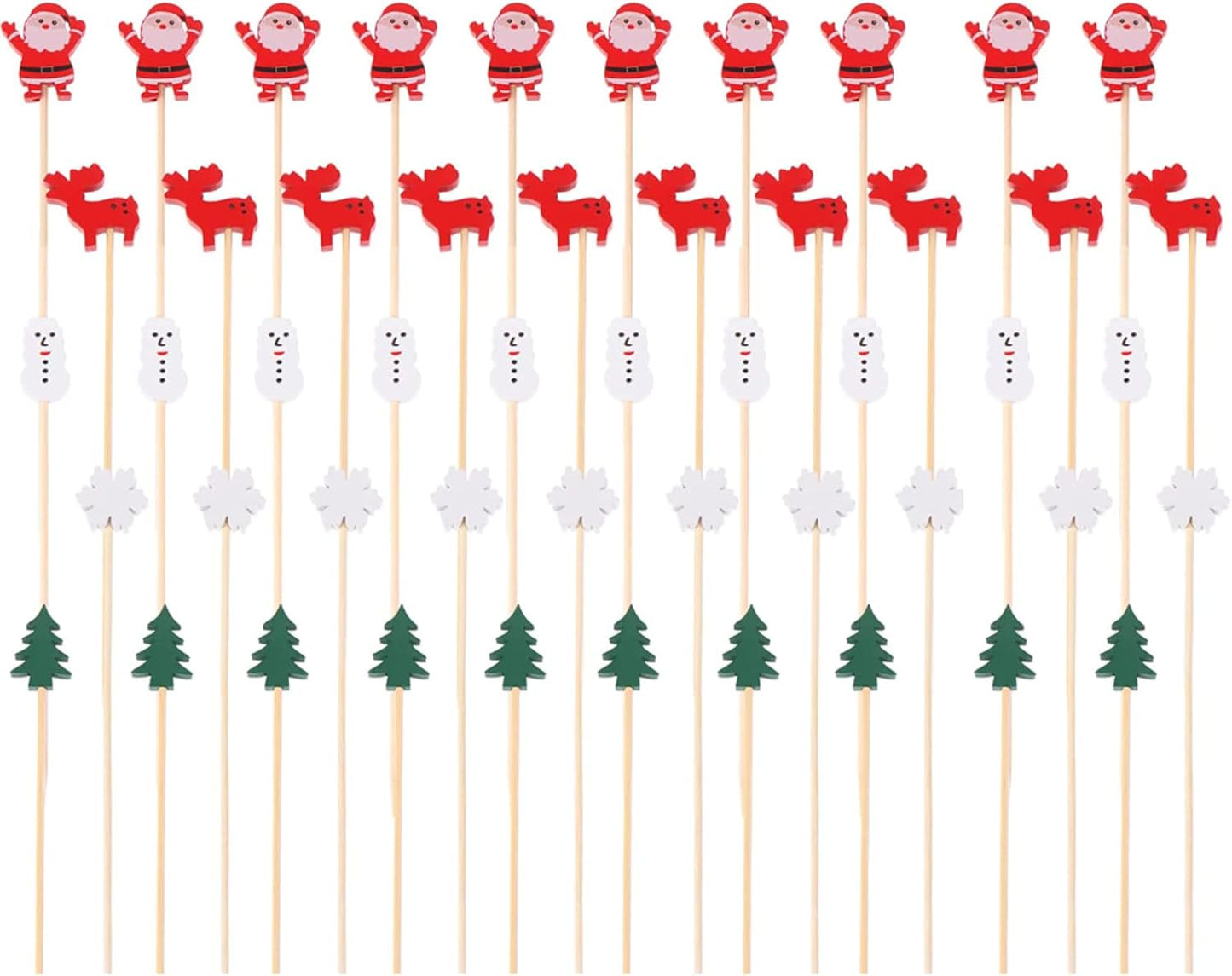 JIELUO Xmas Tree Snack Picks: Festive Food Decor 100pc