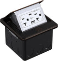 Pop Up Floor Outlet Box with 20A Tamper-Resistant USB - Durable Floor