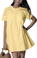Shiyifa Womens Babydoll Lace Patchwork Dress - Summer Ruffle Sundress