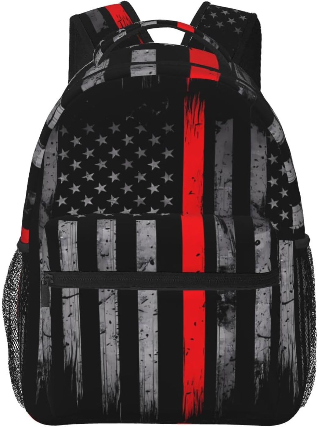 Thin Red Line American Flag Firefighter Laptop Backpack Rucksack