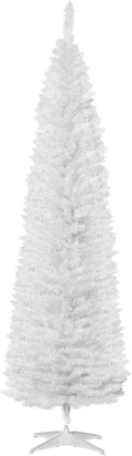 Artificial Pencil Christmas Tree 7ft Slim White - Space-Saving Accent