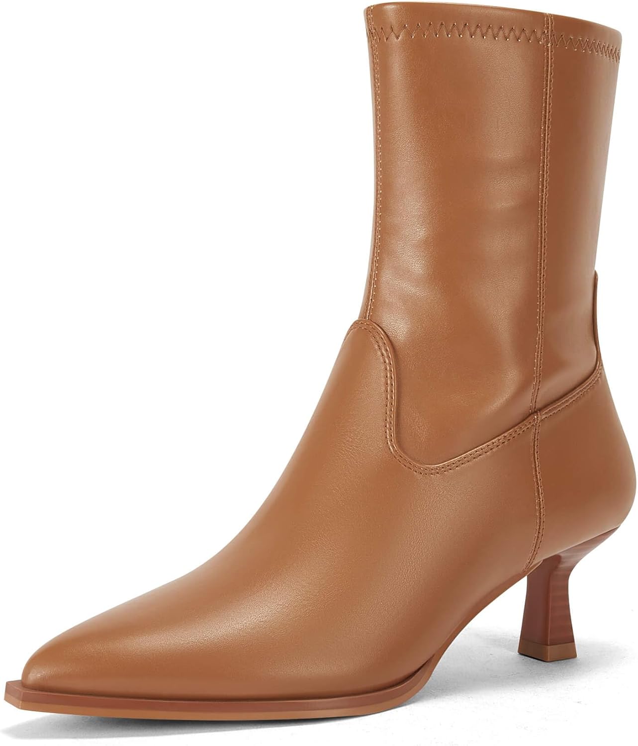 Coutgo Womens Pointed Toe Ankle Boots for Fall and Winter