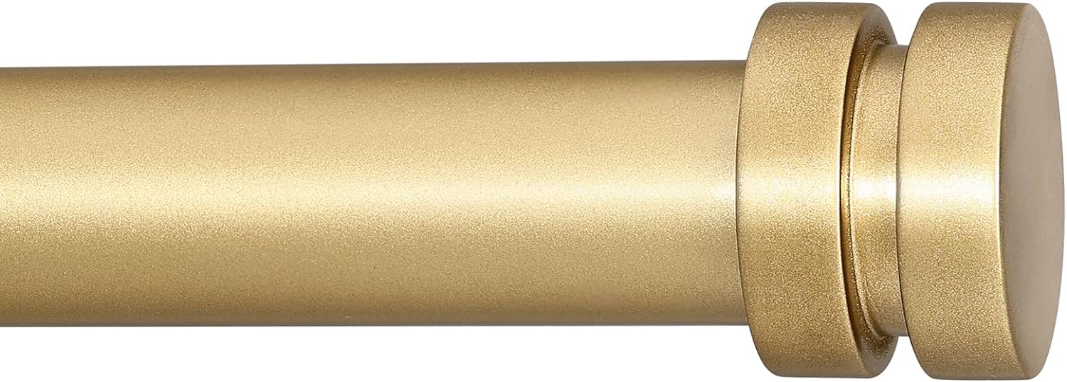 Modern 1 Inch Heavy Duty Gold Curtain Rods 28-48 Inch - TRUSEREN