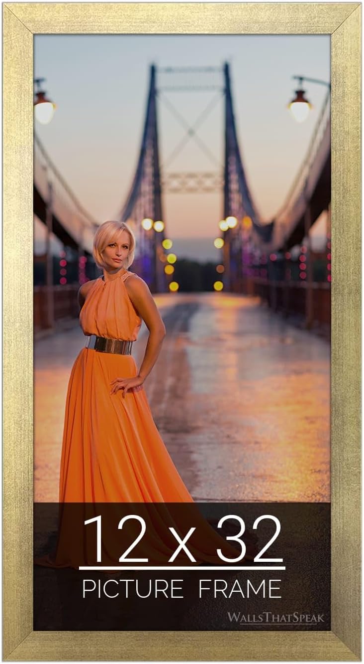 12x32 Gold Picture Frame for Puzzles Posters Photos Artwork