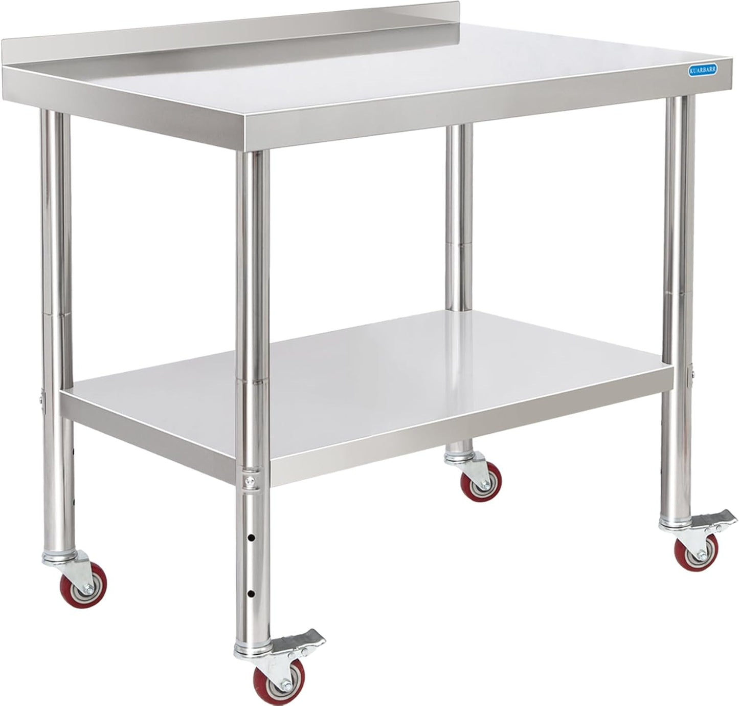 Stainless Steel Table with Caster Wheels for Versatile Use