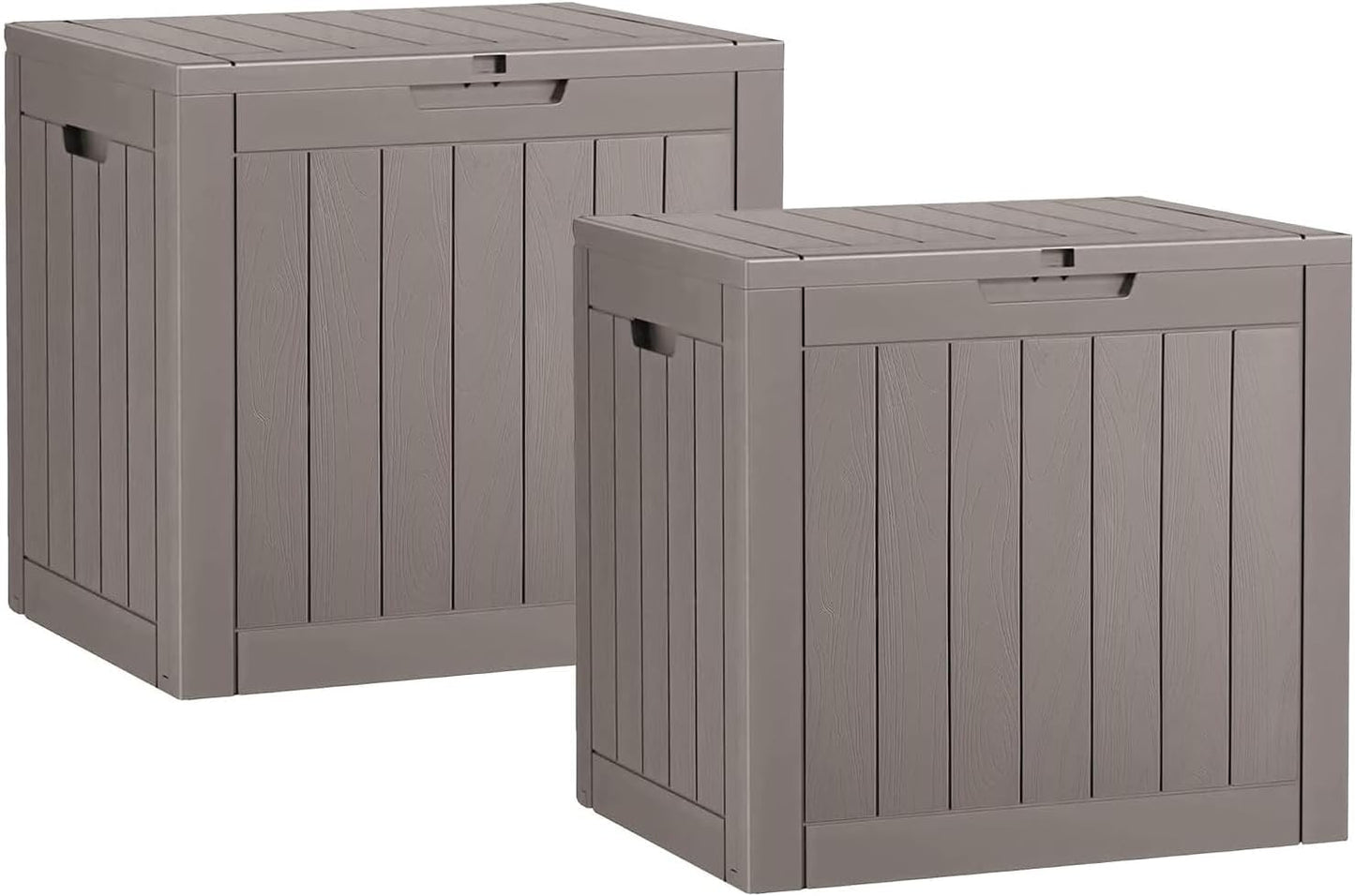 NUNU LAB 32 Gallon Resin Outdoor Storage Box 2 Pack for Patio