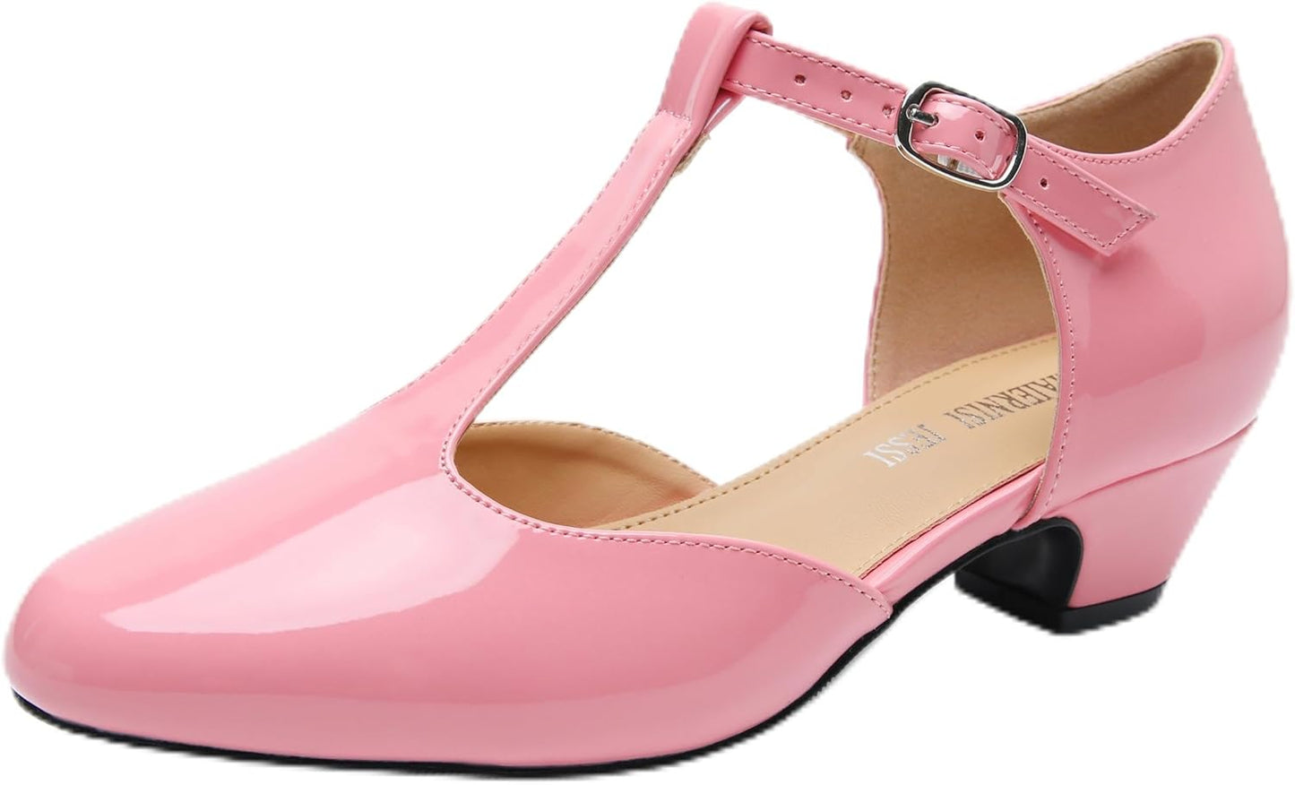 Stylish T-Strap Low Chunky Heel Mary Jane Pumps for Women