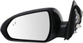TRQ Driver Side Power Heated Mirror Smooth Black Paint to Match