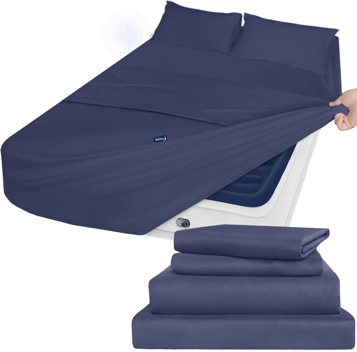 Air Mattress Queen Sheet Set - Deep Pocket 4 Piece Bedding