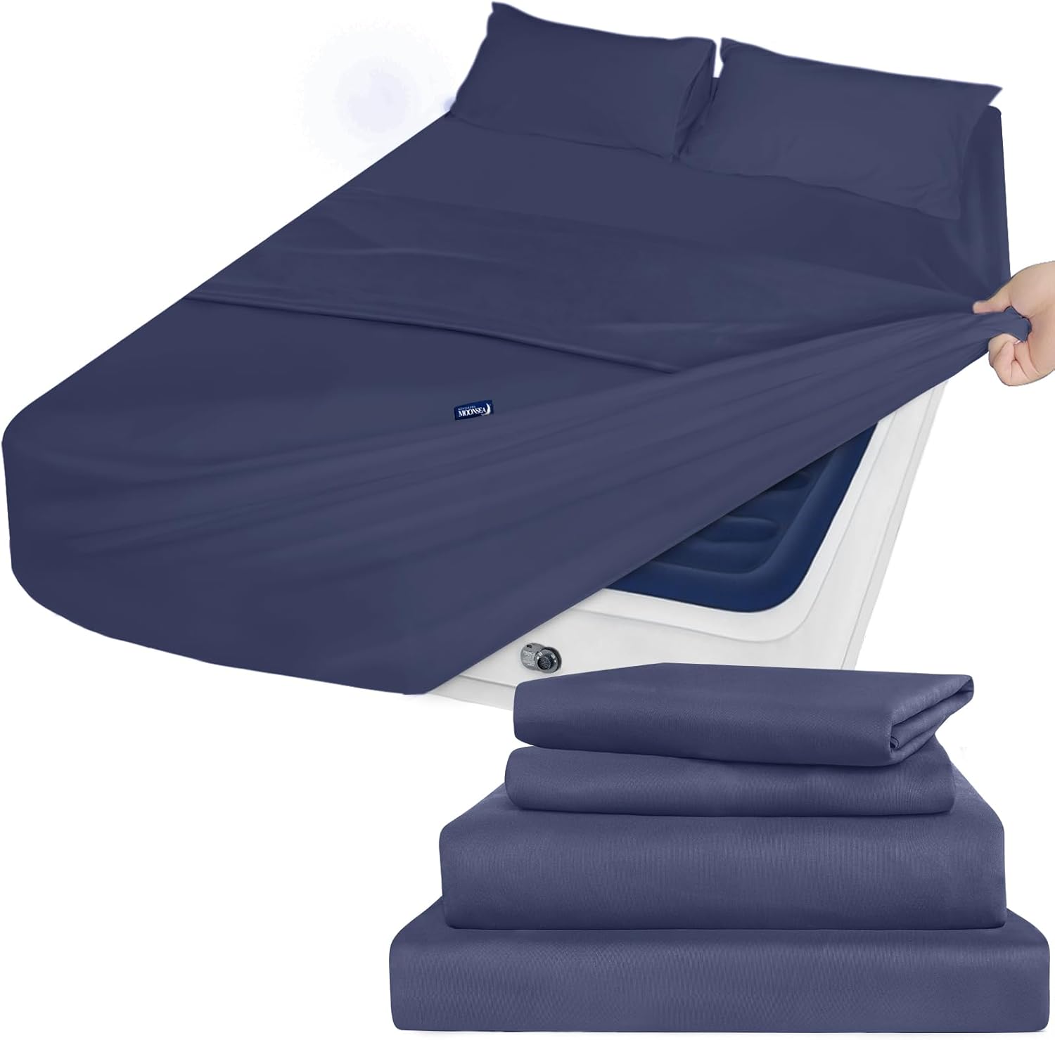 Air Mattress Queen Sheet Set - Deep Pocket 4 Piece Bedding