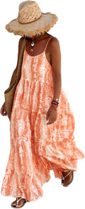 PRETTYGARDEN Summer Floral Maxi Dress - Flowy Tie Dye Sundress