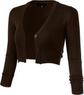 Allsense Women's 3/4 Sleeve Cropped Bolero Shrug Cardigan Crafted