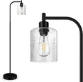 BoostArea Modern Floor Lamp with Seeded Glass Shade, 65 in Tall