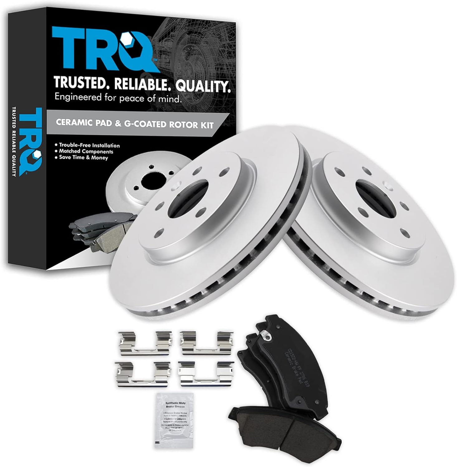TRQ Front Brake Pad & Rotor Kit for Chevrolet Cruze & Sonic
