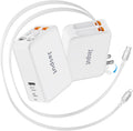 65W Retractable Wall Charger 5-in-1 with 3.9ft Cables - Travel Ready