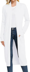 GRACE KARIN Essential Solid Open Front Maxi Cardigan - Cozy, Versatile