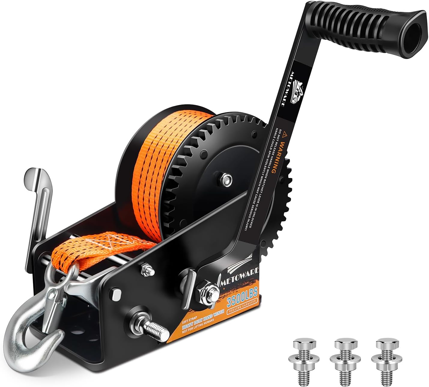 METOWARE 3500LBs Boat Trailer Winch with 33 Ft Strap Review