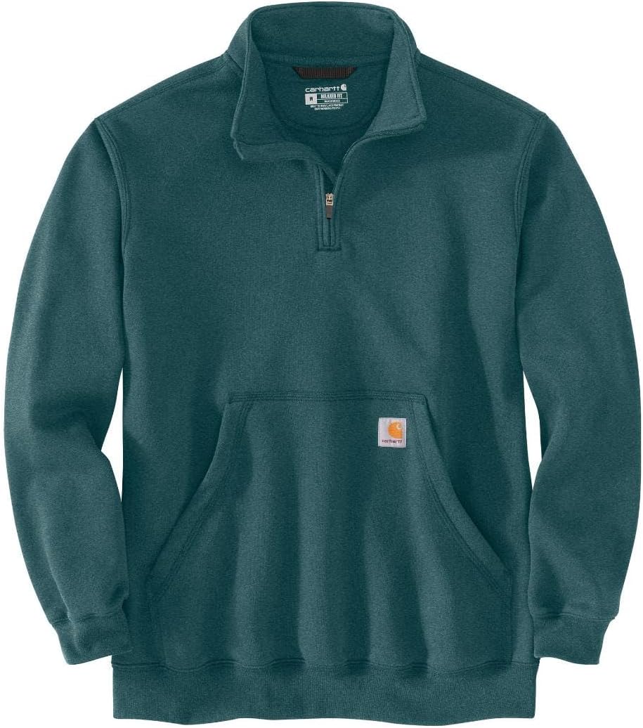 Carhartt Men's Loose Fit Midweight Quarter Zip Mock Neck Sweatshirt