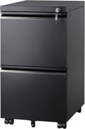 DEVAISE 2 Drawer Metal File Cabinet - Under Desk Mobile Storage