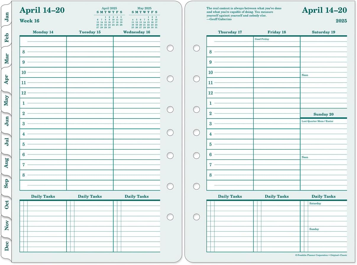 FranklinCovey Classic Weekly Ring-Bound Planner for 2025-2026