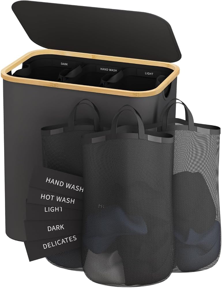 Bathola 3 Section Laundry Hamper: Extra Large Organizer