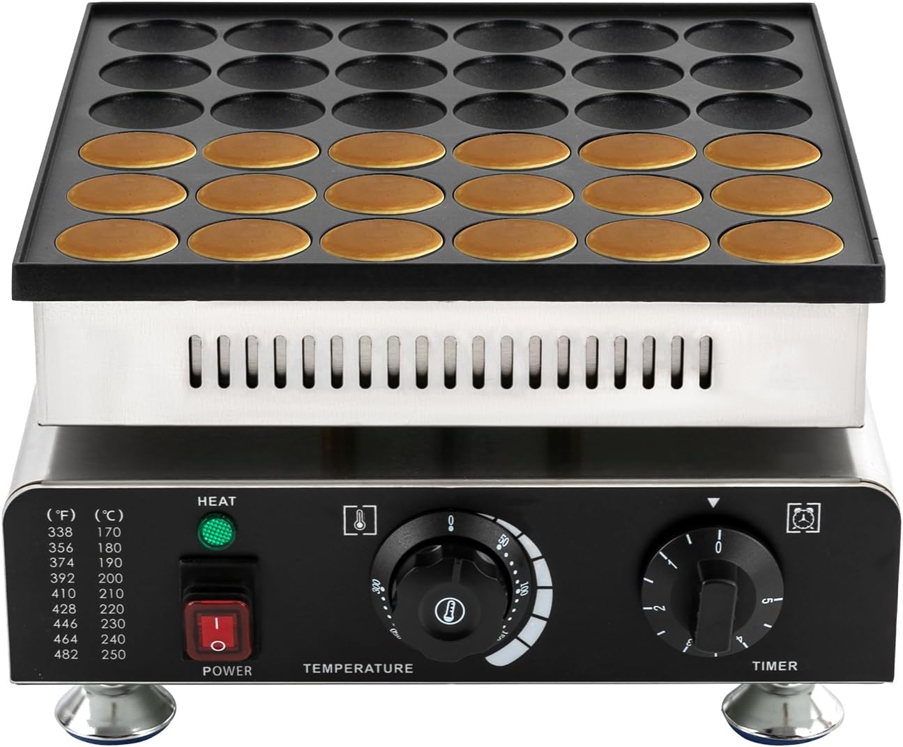 Commercial Mini Pancake Maker - Nonstick Waffle Baker 900W