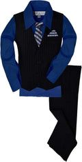 Pinstripe Boys Formal Dresswear Vest Set - Sharp Fit for Special Days