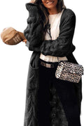 ZIWOCH Women's Long Cardigan Coats Cable Knit - Open Front Cozy Layer