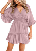 Comfortable V neck summer dress for women by Aoysky