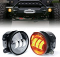 Xprite 4in Amber LED Fog Light for 2007-2018 Jeep Wrangler JK