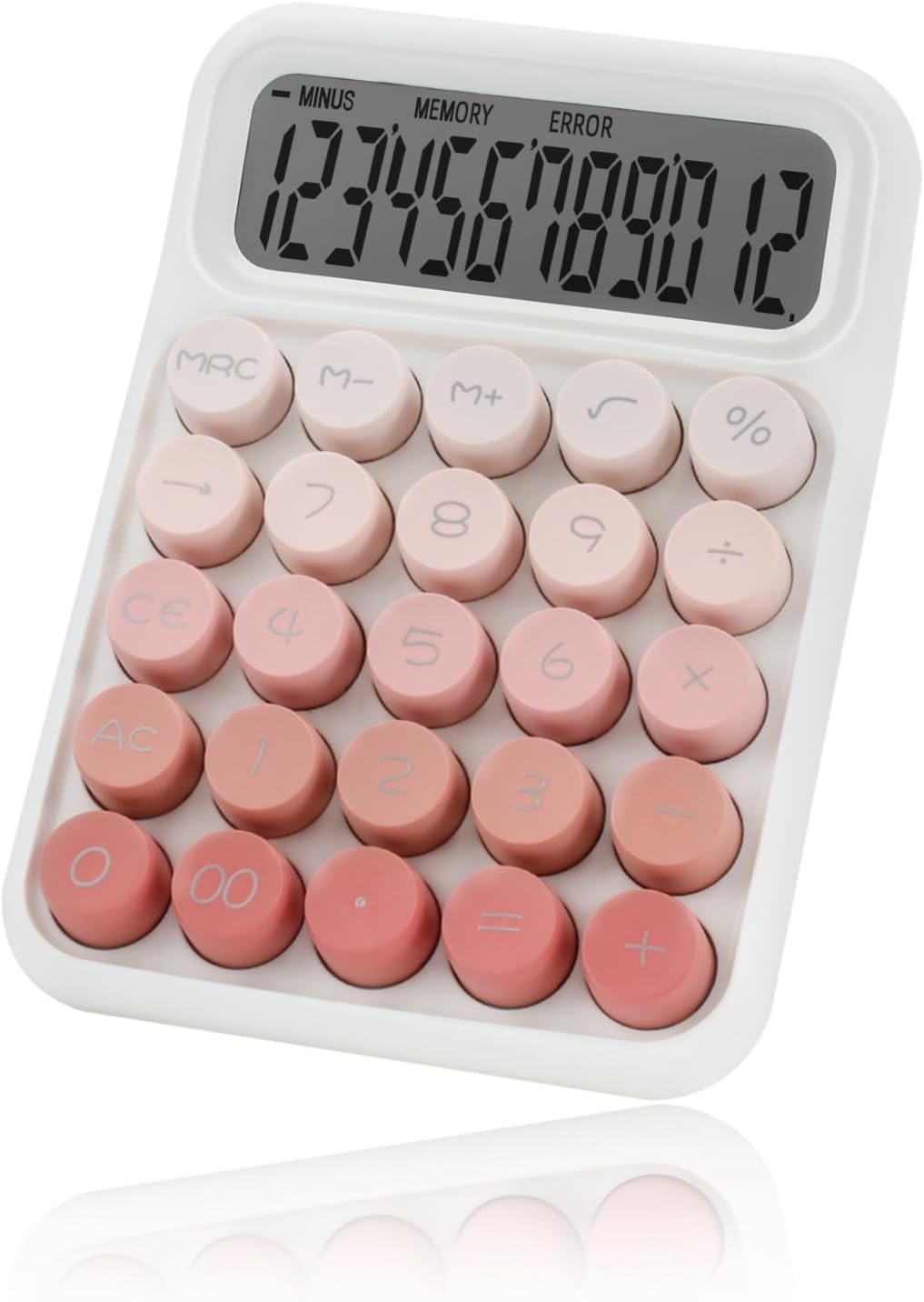Valtiner Cute Desktop Calculator - 12-Digit LCD, Big Buttons, Pink