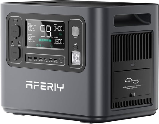 AFERIY Portable 2400W Power Station: Fast Charging, 16 Output Ports