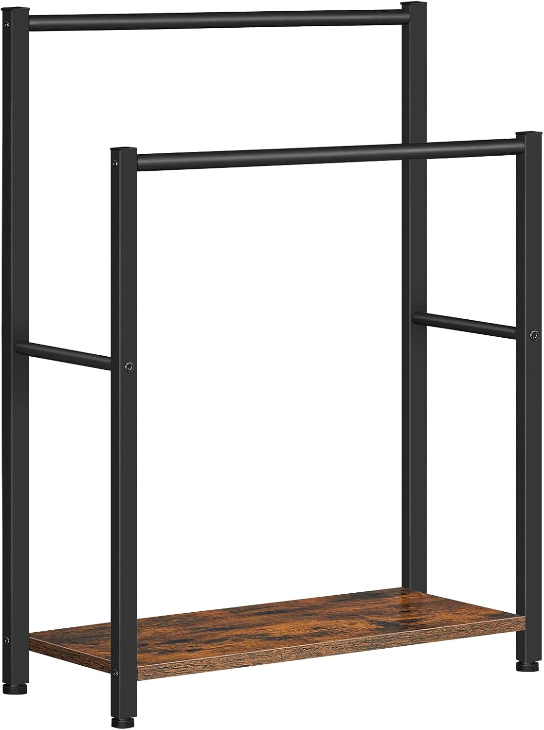 HOOBRO Free Standing Towel Rack for Bathroom, Rustic Brown