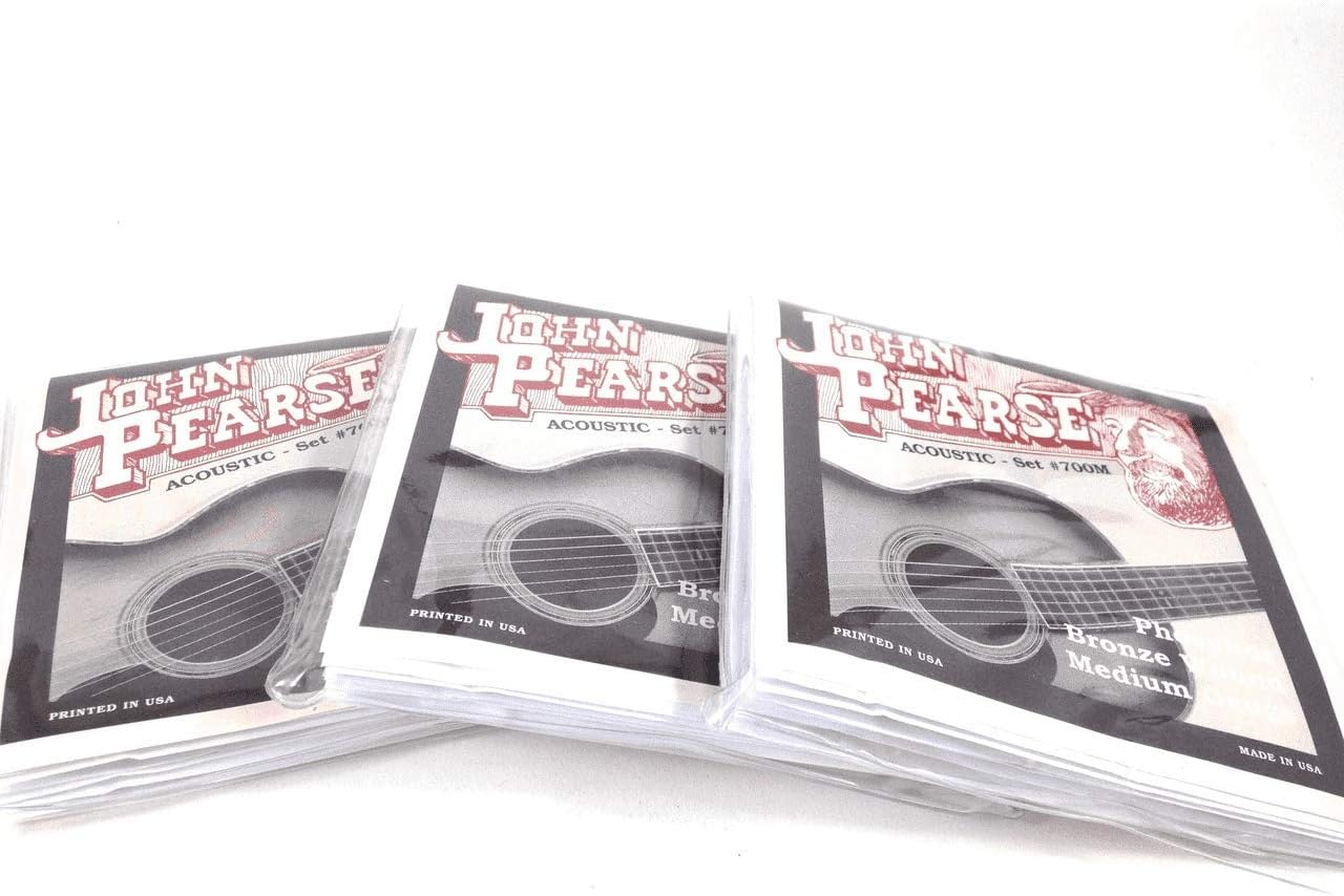 John Pearse 3 Pack Acoustic Medium Guitar Strings