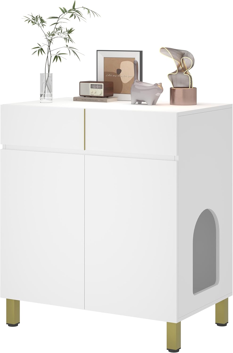Large Litter Box Enclosure with Drawer for Stylish Cat Care