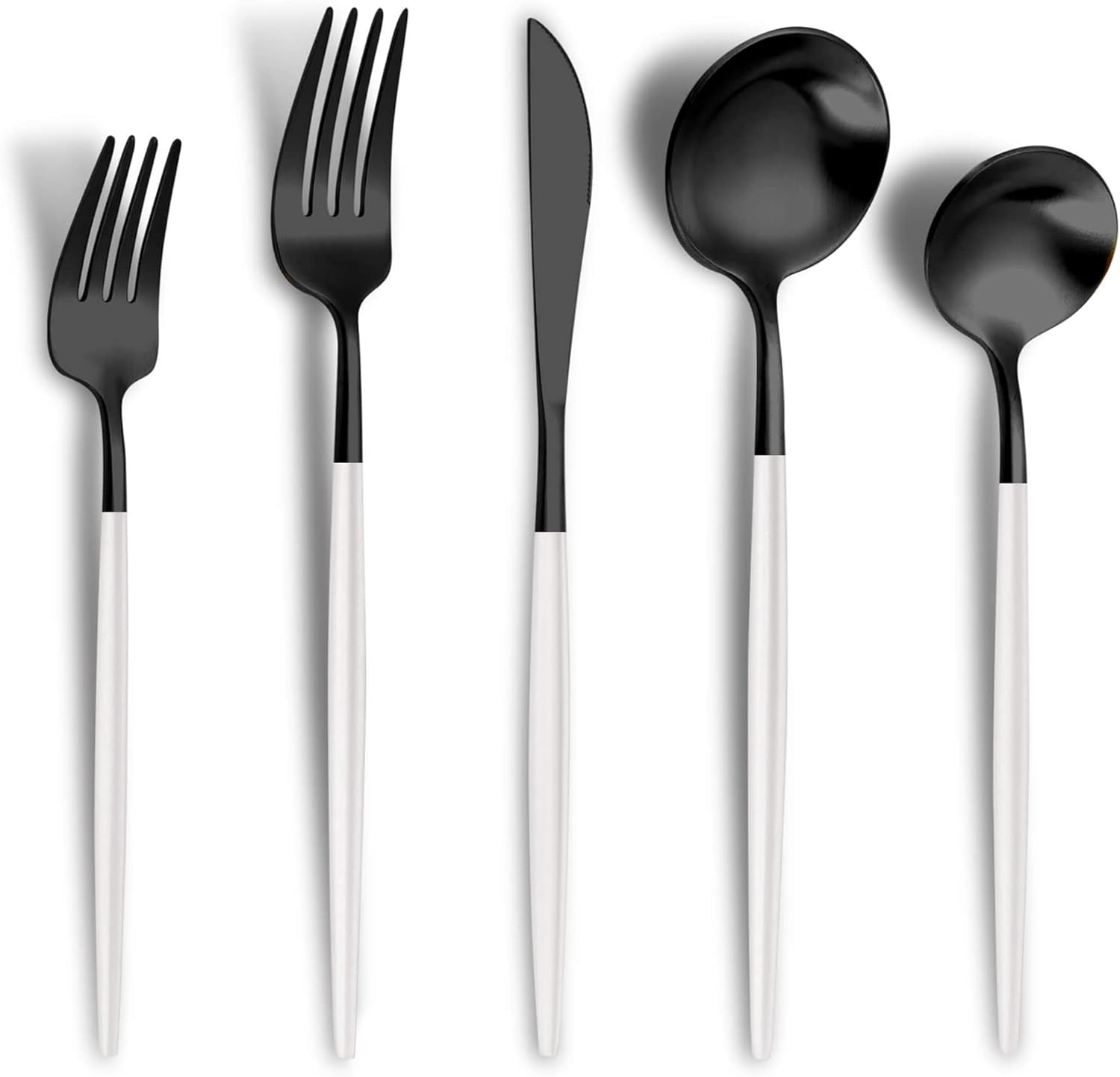 Matte Black Silverware Set for 6 - Modern Stainless Steel Cutlery