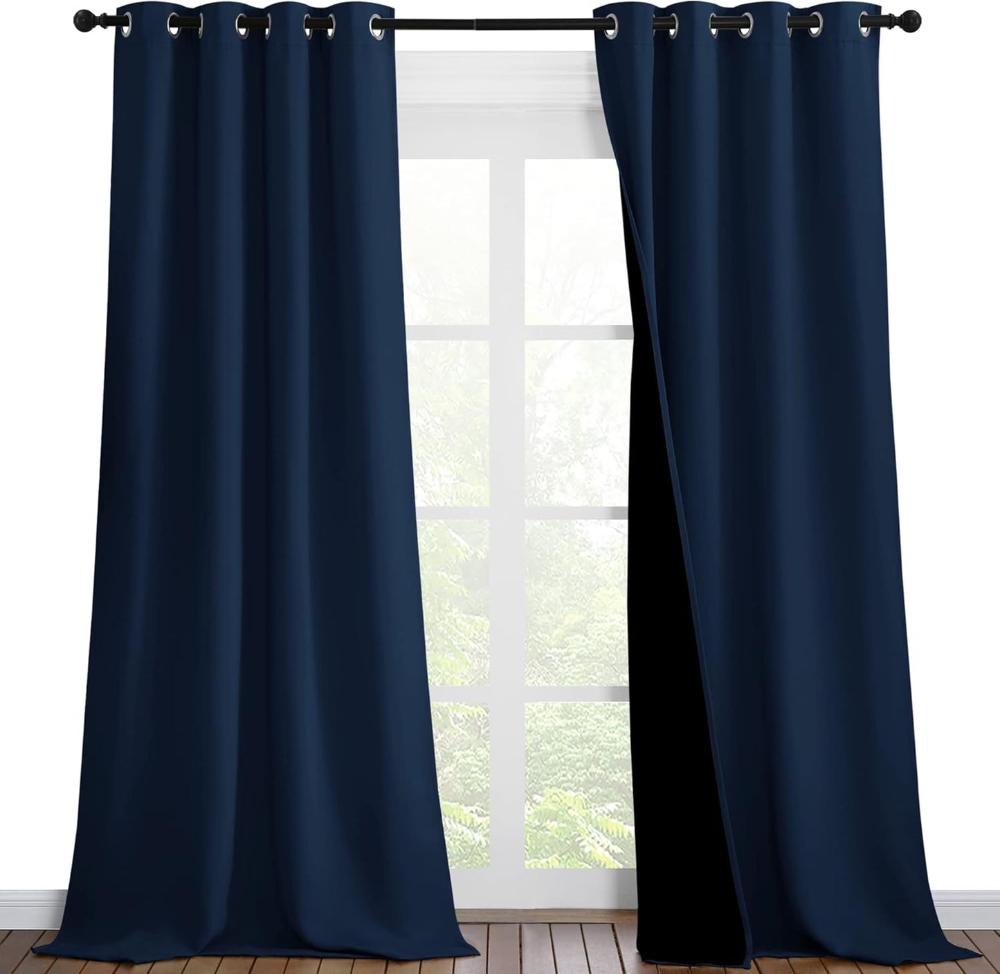 NICETOWN 100% Blackout Curtain Set for Complete Light Control