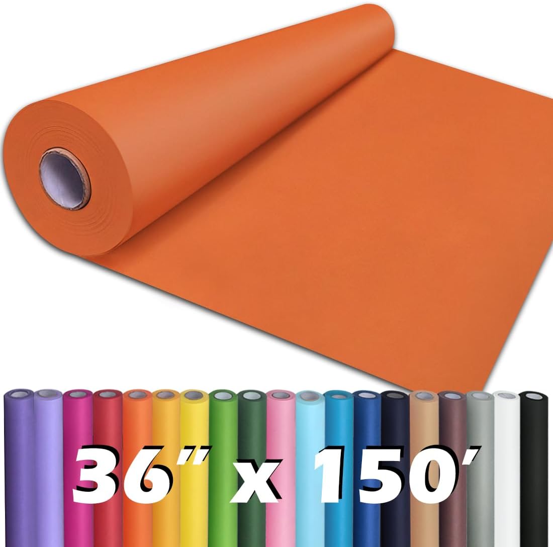 PerkHomy OrangeRed Kraft Paper Roll for Gift Wrapping and Crafts