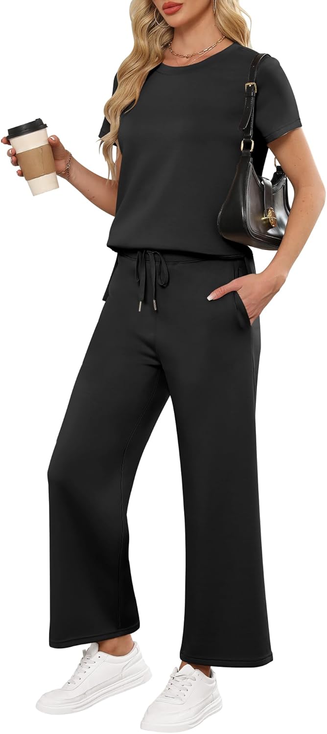 ANRABESS Women 2 Piece Lounge Sets for Summer Travel Comfort