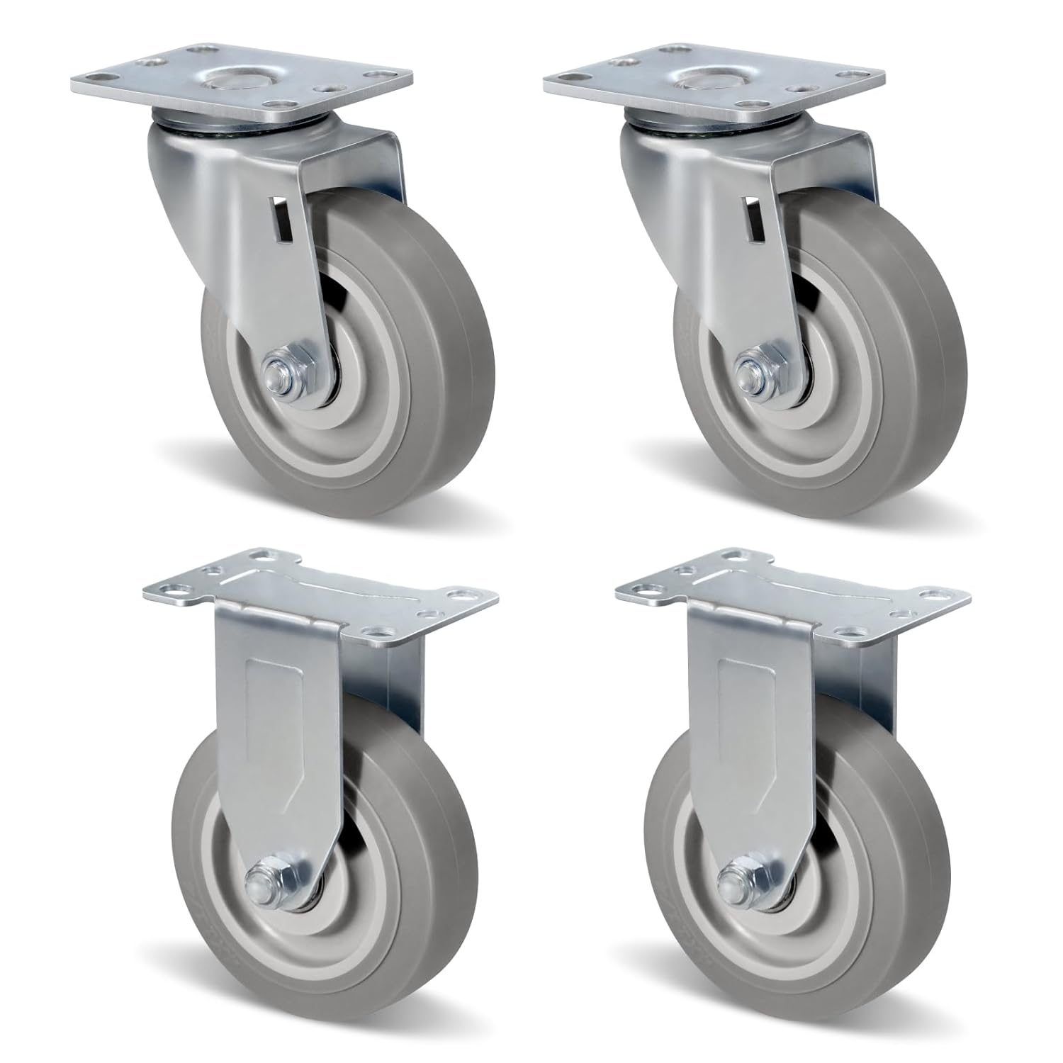 Caster Wheels 4in Heavy Duty Industrial Casters Set of 4 for Furniture