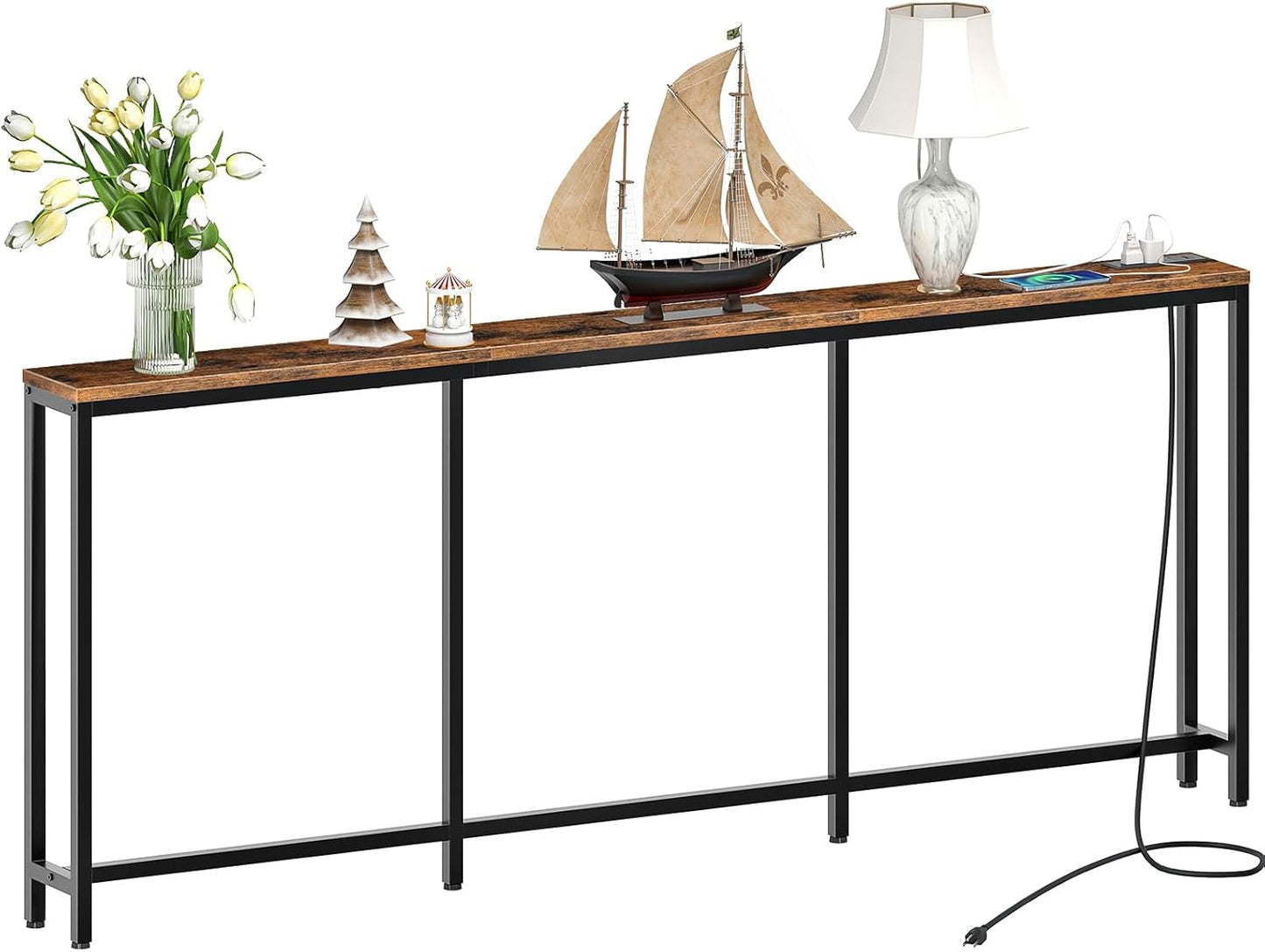 78.7 Console Table with Charging Station for Small Spaces