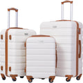 Coolife Luggage 3 Piece Set Suitcase Spinner Hardshell Lightweight TSA