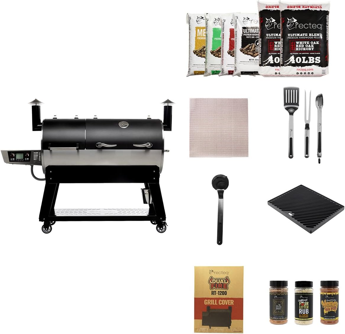 recteq DualFire 1200 Wood Pellet Smoker Grill for All Cooking