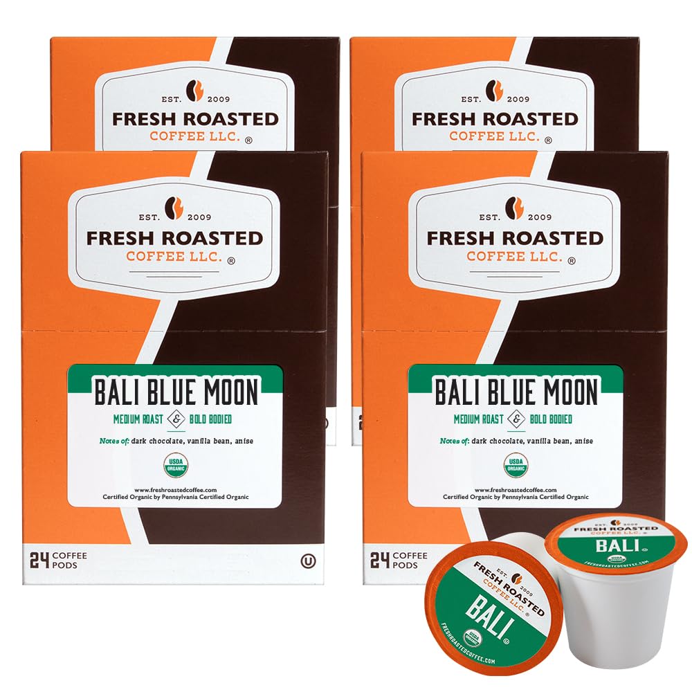Organic Bali Blue Moon Coffee Pods for K Cup Brewers - 72 Count
