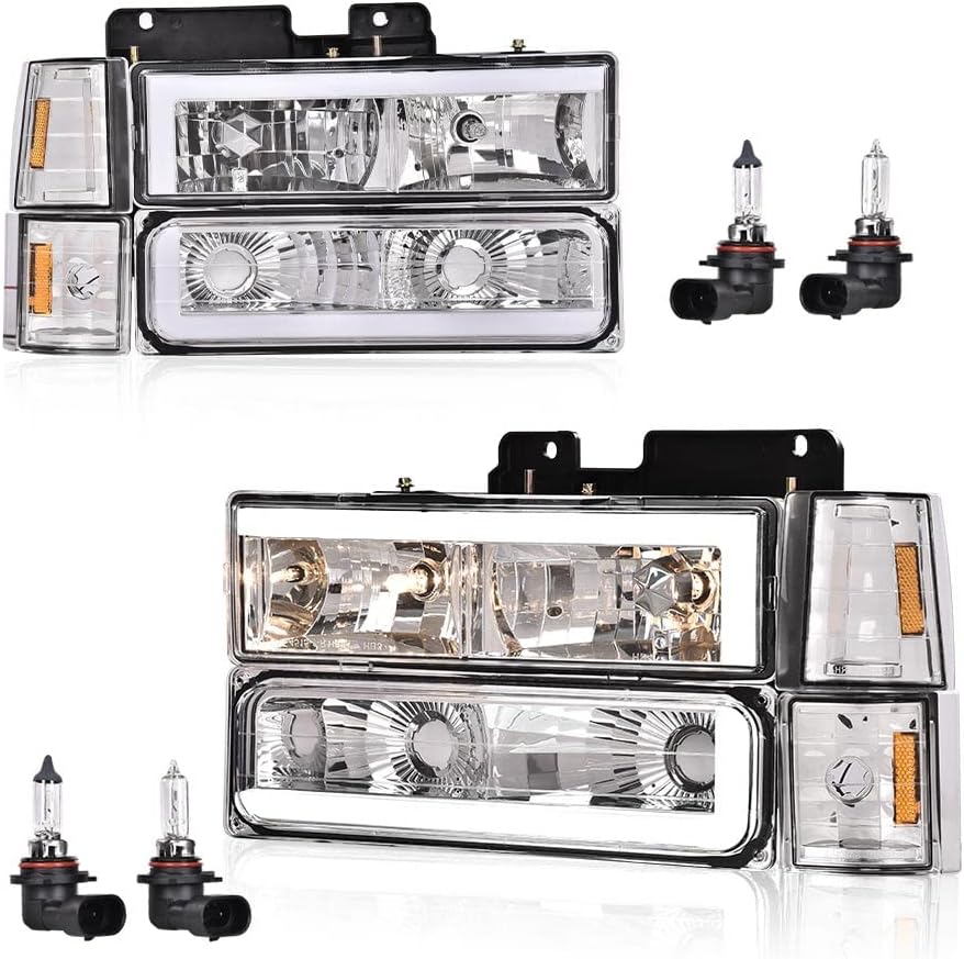 PIT66 LED DRL Headlights Assembly for 1994-1998 Chevy Trucks